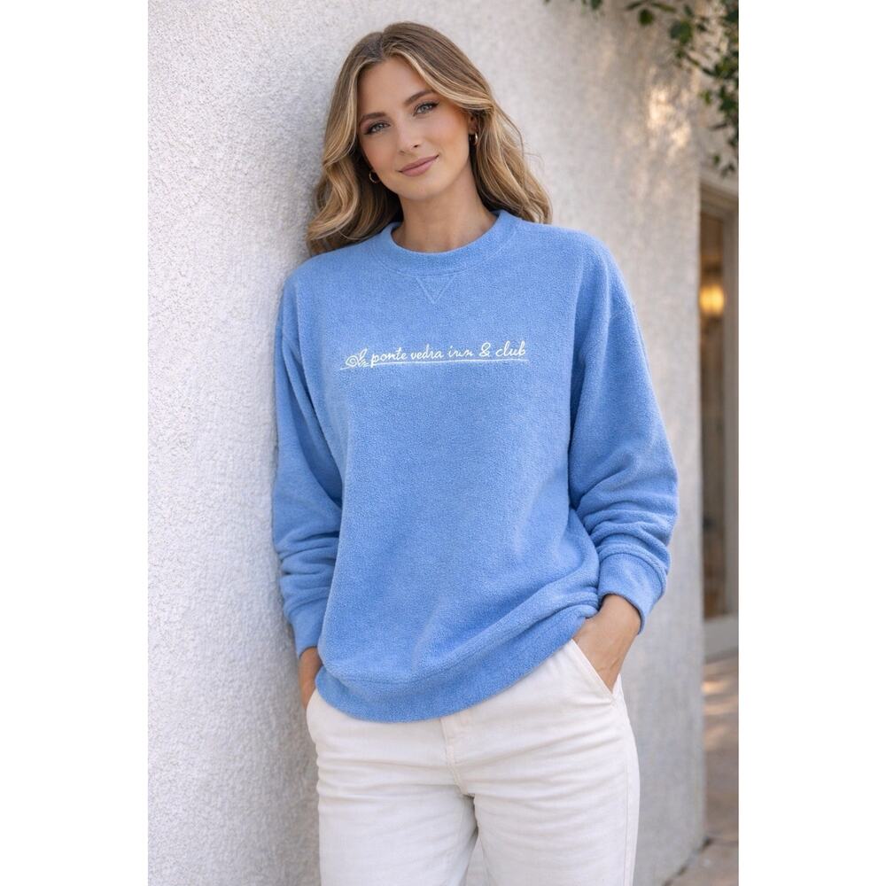 Ponte Vedra Inn & Club Fleece Sweatshirt Large Coastal Grandmacore Preppy Golf